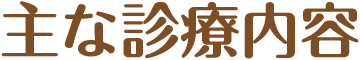 主な診療内容